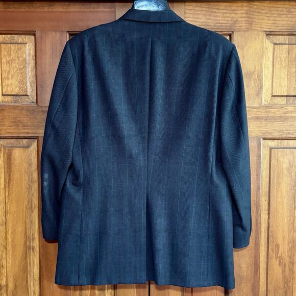 Hickey Freeman Boardroom Jacket Blazer Coat Men's Size 42R Blue Wool Houndstooth - Picture 4 of 11
